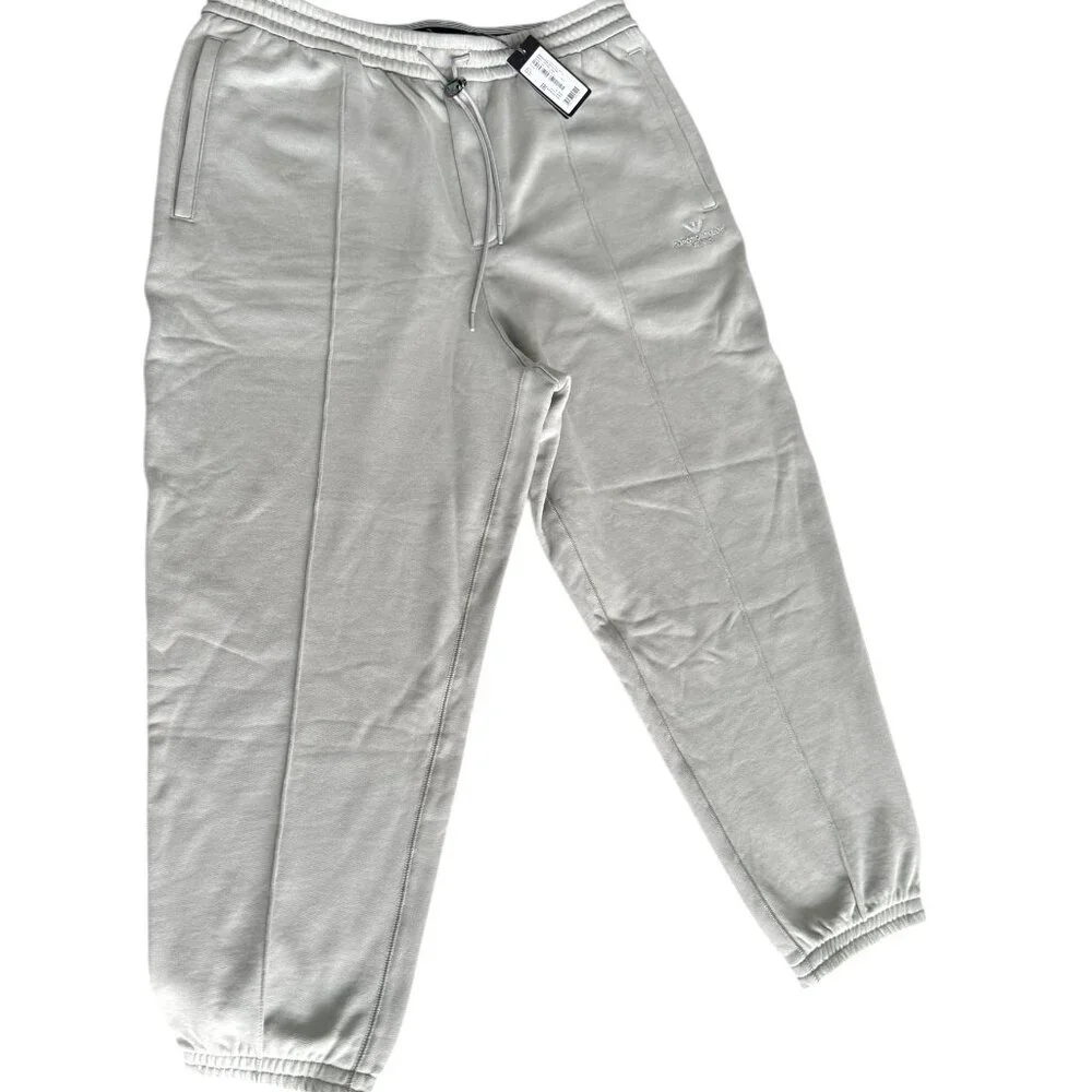Emporio Armani Mens Gray Cotton Joggers Pocket Sweatpants Logo, XXL
